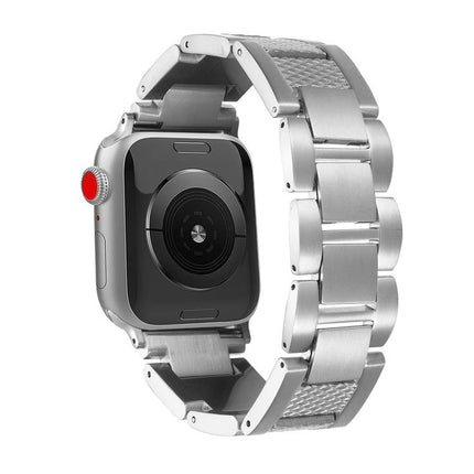 Wave Thread 3-bead Stainless Steel Watch Band, For Apple Watch 46mm / 49mm / 45mm / 44mm, For Apple Watch 42mm / 41mm / 40mm / 38mm - DealBuddy