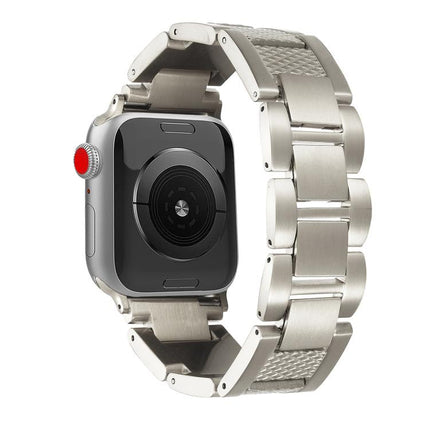 Wave Thread 3-bead Stainless Steel Watch Band, For Apple Watch 46mm / 49mm / 45mm / 44mm, For Apple Watch 42mm / 41mm / 40mm / 38mm - DealBuddy