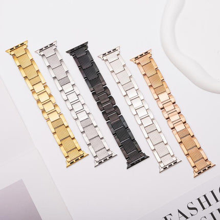 Wave Thread 3-bead Stainless Steel Watch Band, For Apple Watch 46mm / 49mm / 45mm / 44mm, For Apple Watch 42mm / 41mm / 40mm / 38mm - DealBuddy