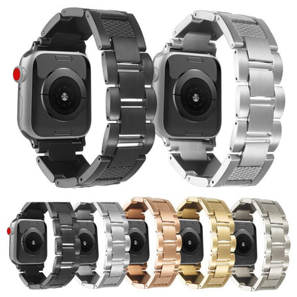 Wave Thread 3-bead Stainless Steel Watch Band, For Apple Watch 46mm / 49mm / 45mm / 44mm, For Apple Watch 42mm / 41mm / 40mm / 38mm - DealBuddy