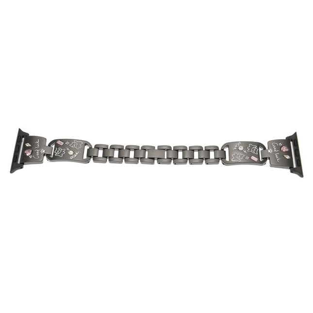 Colored Diamond Cat Stainless Steel Watch Band