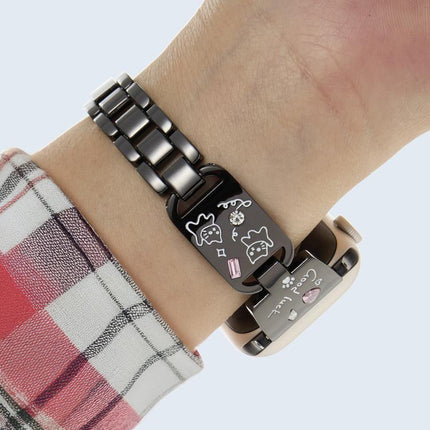Colored Diamond Cat Stainless Steel Watch Band