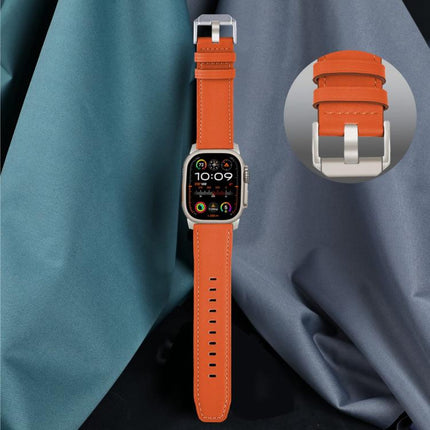 Titanium Buckle Nappa Genuine Leather Watch Band, For Apple Watch 46mm / 49mm / 45mm / 44mm - DealBuddy