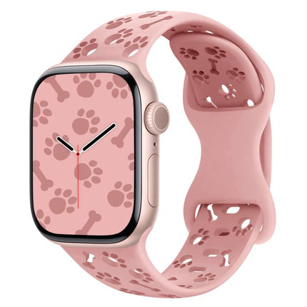 Dog Paw Bones Butterfly Buckle Silicone Watch Band
