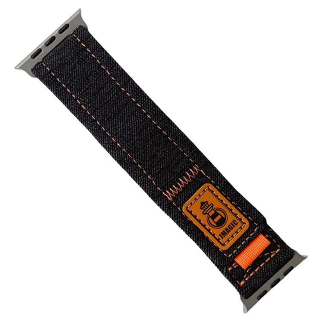 Denim Nylon Hook and Loop Fastener Canvas Watch Band - DealBuddy