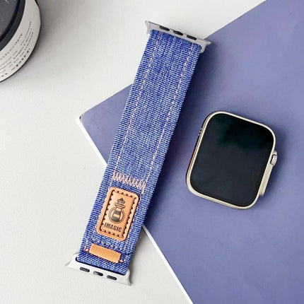 Denim Nylon Hook and Loop Fastener Canvas Watch Band