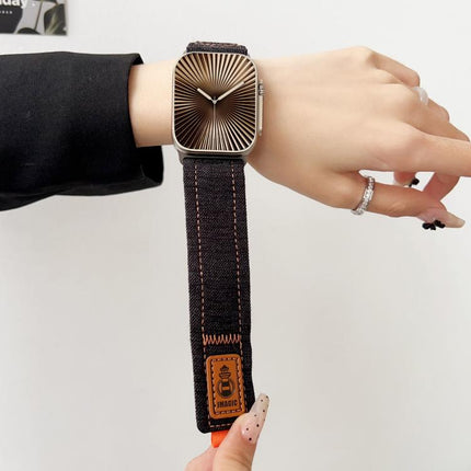 Denim Nylon Hook and Loop Fastener Canvas Watch Band - DealBuddy