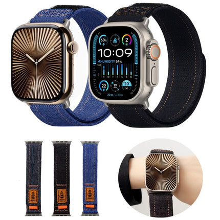 Denim Nylon Hook and Loop Fastener Canvas Watch Band