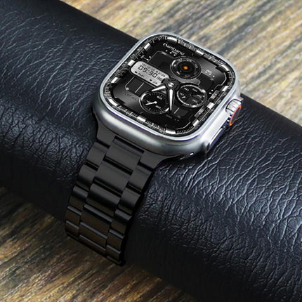 Norman Clasp Three-Link Stainless Steel Watch Band, For Apple Watch 46mm / 49mm / 45mm / 44mm - DealBuddy