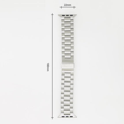 Norman Clasp Three-Link Stainless Steel Watch Band, For Apple Watch 46mm / 49mm / 45mm / 44mm - DealBuddy