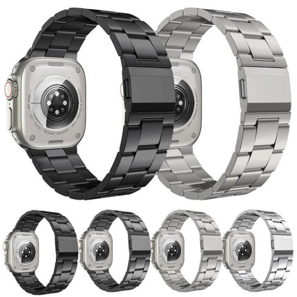 Norman Clasp Three-Link Titanium Alloy Watch Band, For Apple Watch 46mm / 49mm / 45mm / 44mm - DealBuddy