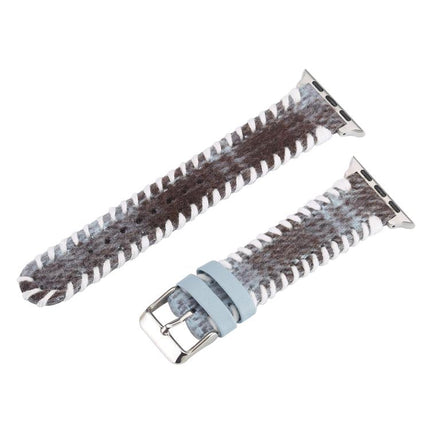 Retro Stitched Wool Genuine Leather Watch Band
