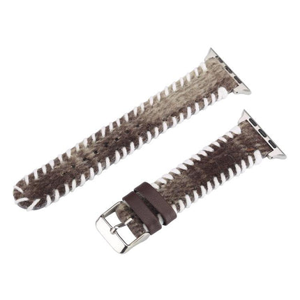 Retro Stitched Wool Genuine Leather Watch Band