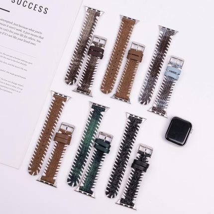 Retro Stitched Wool Genuine Leather Watch Band, For Apple Watch 46mm / 49mm / 45mm / 44mm, For Apple Watch 42mm / 41mm / 40mm / 38mm - DealBuddy