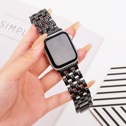 Five-bead Stripe Stainless Steel Watch Band, For Apple Watch 46mm / 49mm / 45mm / 44mm, For Apple Watch 42mm / 41mm / 40mm / 38mm - DealBuddy