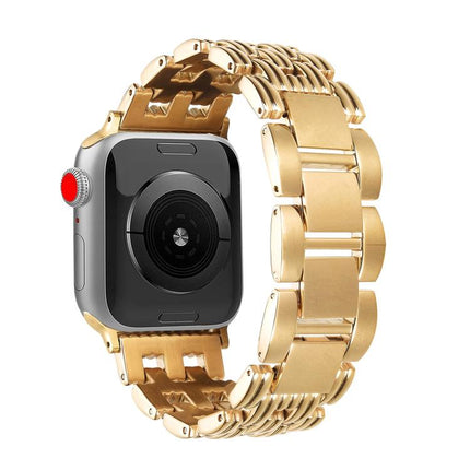 Five-bead Stripe Stainless Steel Watch Band, For Apple Watch 46mm / 49mm / 45mm / 44mm, For Apple Watch 42mm / 41mm / 40mm / 38mm - DealBuddy