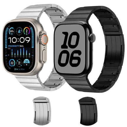 Single Bead Side-removable Stainless Steel Watch Band, For Apple Watch 46mm / 49mm / 45mm / 44mm, For Apple Watch 42mm / 41mm / 40mm / 38mm - DealBuddy