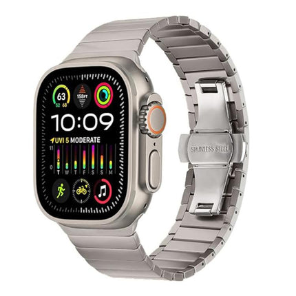 Butterfly Clasp One-Bead Titanium Alloy Watch Band, For Apple Watch 46mm / 49mm / 45mm / 44mm - DealBuddy