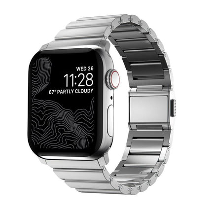 Norman Clasp One-Bead Stainless Steel Watch Band, For Apple Watch 46mm / 49mm / 45mm / 44mm - DealBuddy