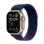 For Apple Watch 46mm / 49mm / 45mm / 44mm / Blue + Natural Titanium Finish