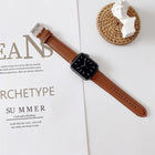 V Tail Style Stitching Leather Watch Wrist Strap, For Apple Watch 5 & 4 44mm / 3 & 2 & 1 42mm, For Apple Watch Series 8&7 41mm / SE 2&6&SE&5&4 40mm / 3&2&1 38mm, For Apple Watch Series 7 41mm / 6 & SE & 5 & 4 40mm / 3 & 2 & 1 38mm - DealBuddy
