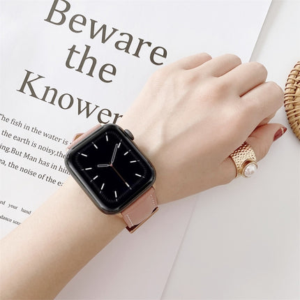 V Tail Style Stitching Leather Watch Wrist Strap, For Apple Watch 5 & 4 44mm / 3 & 2 & 1 42mm, For Apple Watch Series 8&7 41mm / SE 2&6&SE&5&4 40mm / 3&2&1 38mm, For Apple Watch Series 7 41mm / 6 & SE & 5 & 4 40mm / 3 & 2 & 1 38mm - DealBuddy