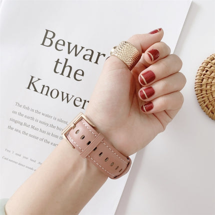 V Tail Style Stitching Leather Watch Wrist Strap, For Apple Watch 5 & 4 44mm / 3 & 2 & 1 42mm, For Apple Watch Series 8&7 41mm / SE 2&6&SE&5&4 40mm / 3&2&1 38mm, For Apple Watch Series 7 41mm / 6 & SE & 5 & 4 40mm / 3 & 2 & 1 38mm - DealBuddy