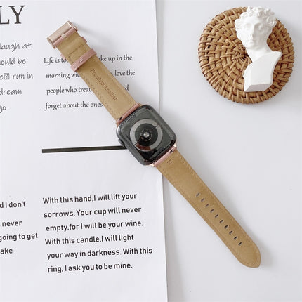 V Tail Style Stitching Leather Watch Wrist Strap, For Apple Watch 5 & 4 44mm / 3 & 2 & 1 42mm, For Apple Watch Series 8&7 41mm / SE 2&6&SE&5&4 40mm / 3&2&1 38mm, For Apple Watch Series 7 41mm / 6 & SE & 5 & 4 40mm / 3 & 2 & 1 38mm - DealBuddy