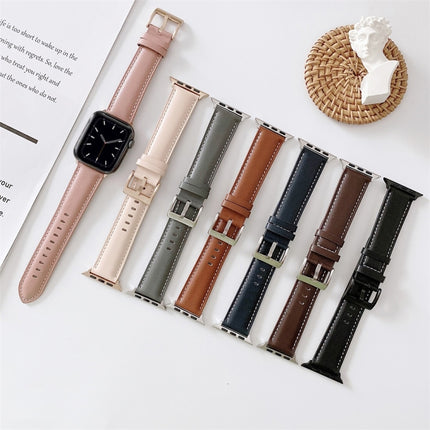 V Tail Style Stitching Leather Watch Wrist Strap, For Apple Watch 5 & 4 44mm / 3 & 2 & 1 42mm, For Apple Watch Series 8&7 41mm / SE 2&6&SE&5&4 40mm / 3&2&1 38mm, For Apple Watch Series 7 41mm / 6 & SE & 5 & 4 40mm / 3 & 2 & 1 38mm - DealBuddy