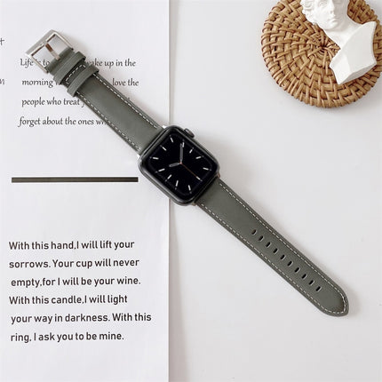 V Tail Style Stitching Leather Watch Wrist Strap, For Apple Watch 5 & 4 44mm / 3 & 2 & 1 42mm, For Apple Watch Series 8&7 41mm / SE 2&6&SE&5&4 40mm / 3&2&1 38mm, For Apple Watch Series 7 41mm / 6 & SE & 5 & 4 40mm / 3 & 2 & 1 38mm - DealBuddy