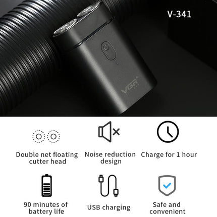 VGR V-341 Rotating 2 Cuttter Head Portable Electric Shaver