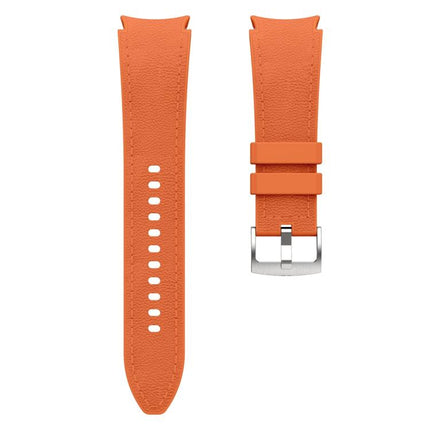 Silver Pin Buckle Leather Silicone Watch Band