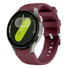 Silver Pin Buckle Leather Silicone Watch Band, For Samsung Galaxy Watch 7 / 6 / 5 / 4 - DealBuddy