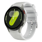 Silver Pin Buckle Leather Silicone Watch Band, For Samsung Galaxy Watch 7 / 6 / 5 / 4 - DealBuddy