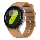 Silver Pin Buckle Leather Silicone Watch Band