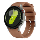 Silver Pin Buckle Leather Silicone Watch Band