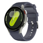 Silver Pin Buckle Leather Silicone Watch Band, For Samsung Galaxy Watch 7 / 6 / 5 / 4 - DealBuddy