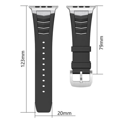 Stainless Steel Buckle Fluororubber Watch Band