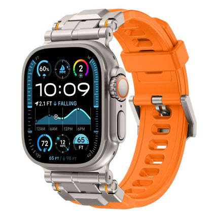 Alloy Connector Silicone Watch Strap, For Apple Watch 46mm / 49mm / 45mm / 44mm - DealBuddy