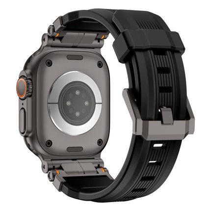 Alloy Connector Silicone Watch Strap, For Apple Watch 46mm / 49mm / 45mm / 44mm - DealBuddy