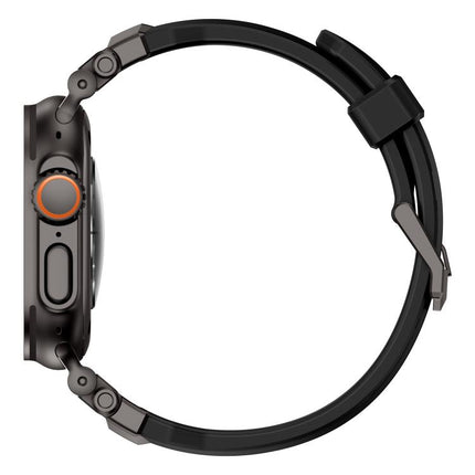 Alloy Connector Silicone Watch Strap, For Apple Watch 46mm / 49mm / 45mm / 44mm - DealBuddy
