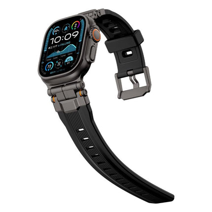 Alloy Connector Silicone Watch Strap, For Apple Watch 46mm / 49mm / 45mm / 44mm - DealBuddy