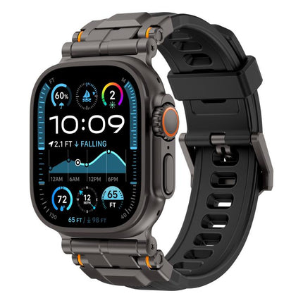 Alloy Connector Silicone Watch Strap, For Apple Watch 46mm / 49mm / 45mm / 44mm - DealBuddy