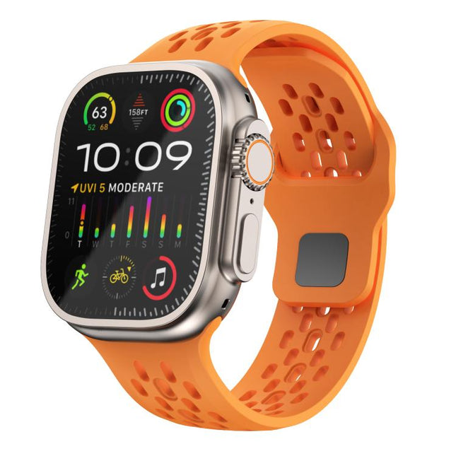 Kalebol Mesh Reverse Buckle Silicone Strap, For Apple Watch 46mm / 49mm / 45mm / 44mm, For Apple Watch 42mm / 41mm / 40mm / 38mm - DealBuddy