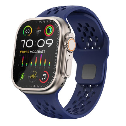 Kalebol Mesh Reverse Buckle Silicone Strap, For Apple Watch 46mm / 49mm / 45mm / 44mm, For Apple Watch 42mm / 41mm / 40mm / 38mm - DealBuddy