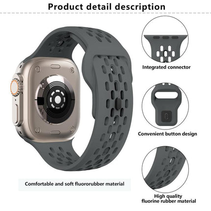 Kalebol Mesh Reverse Buckle Silicone Strap, For Apple Watch 46mm / 49mm / 45mm / 44mm, For Apple Watch 42mm / 41mm / 40mm / 38mm - DealBuddy