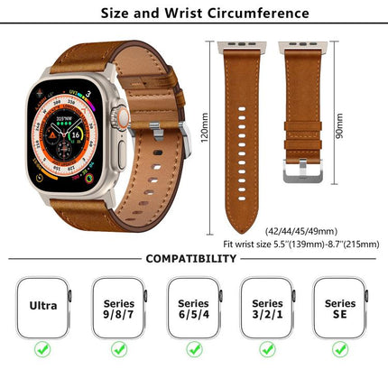 Kalebol Genuine Leather Watch Band, For Apple Watch 46mm / 49mm / 45mm / 44mm - DealBuddy