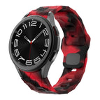 For Samsung Galaxy Watch 4 / 5 / 6 / Black Red Camouflage