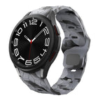 For Samsung Galaxy Watch 4 / 5 / 6 / Black Grey Camouflage