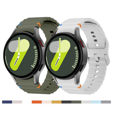 Kalebol Wave Stitching Silicone Watch Band, For Samsung Galaxy Watch 7  / 6 / 5 / 4 - DealBuddy